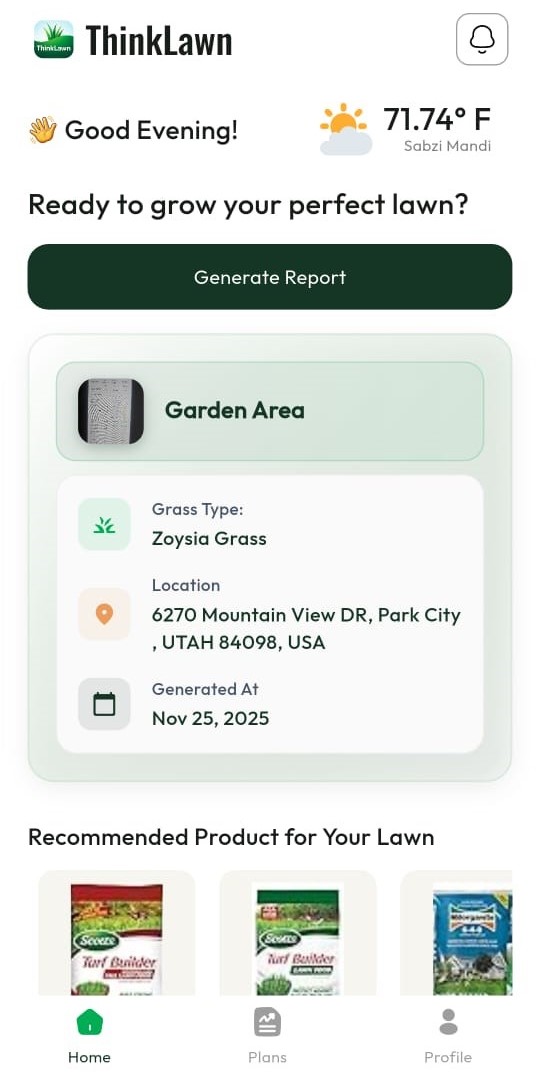 ThinkLawn App Interface